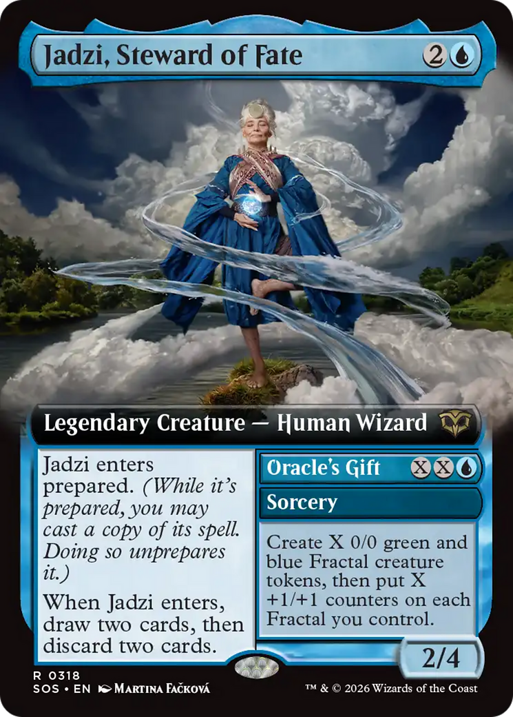 Jadzi, Steward of Fate // Oracle's Gift - Rare Legendary Creature — Human Wizard card from Secrets of Strixhaven