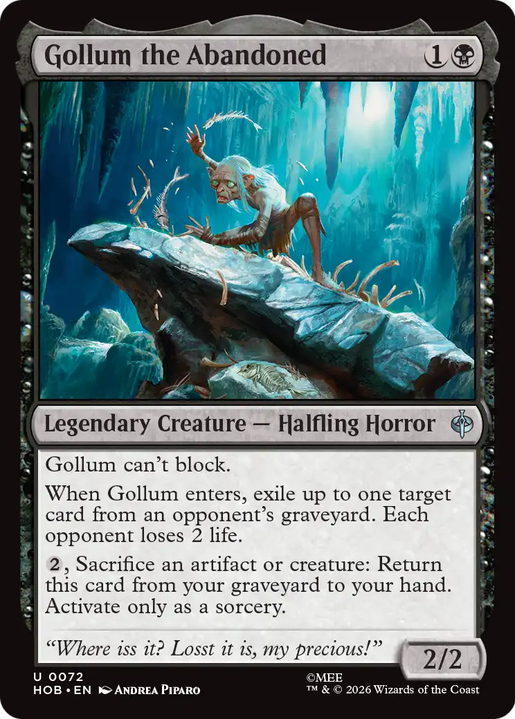 Gollum the Abandoned - Uncommon Legendary Creature — Halfling Horror card from The Hobbit