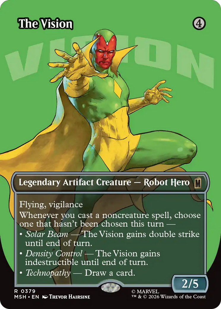 The Vision - Rare Legendary Artifact Creature — Robot Hero card from Marvel Super Heroes