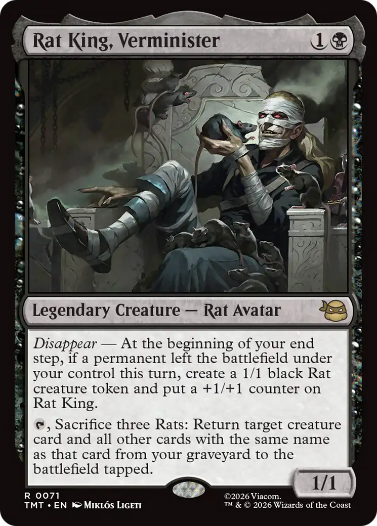 Rat King, Verminister - Rare Legendary Creature — Rat Avatar card from Teenage Mutant Ninja Turtles
