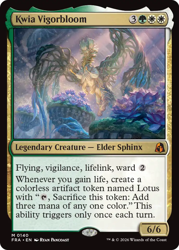Kwia Vigorbloom - Mythic Legendary Creature — Elder Sphinx card from Reality Fracture