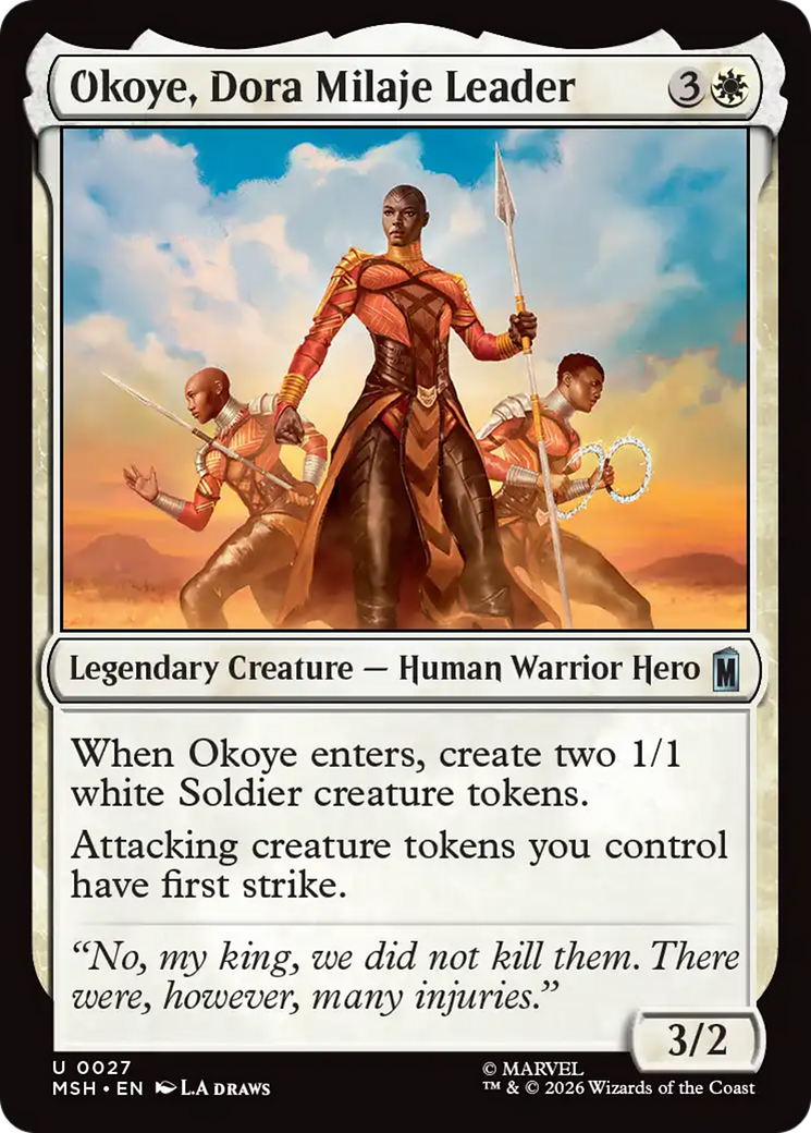 Okoye, Dora Milaje Leader - Uncommon Legendary Creature — Human Warrior Hero card from Marvel Super Heroes