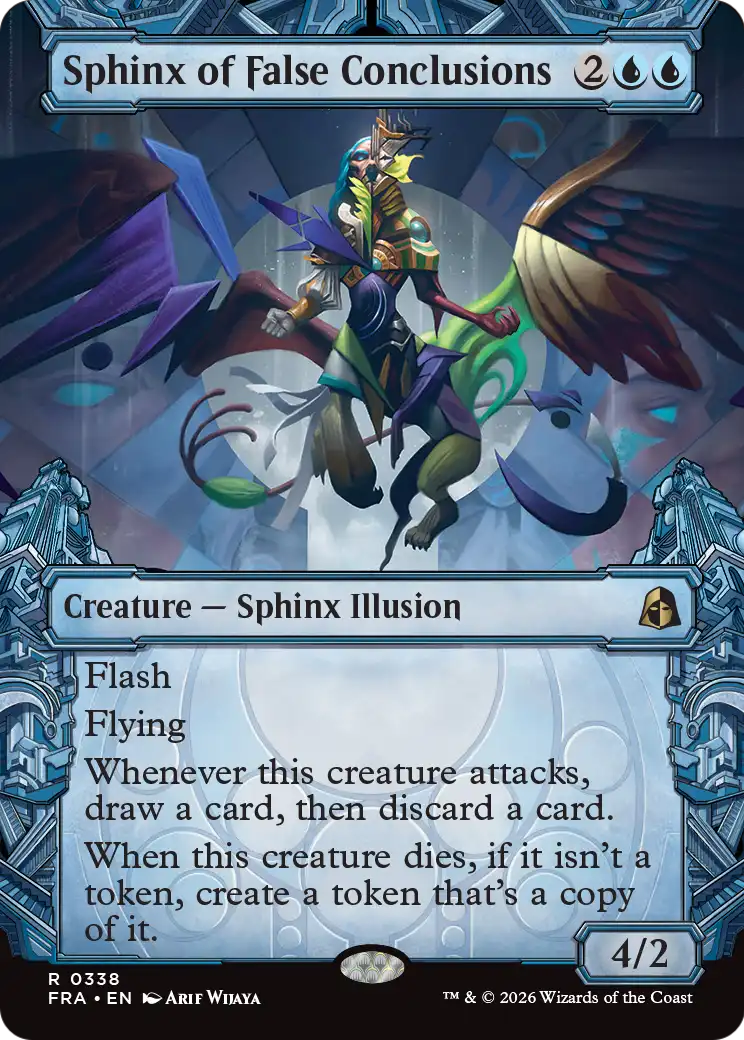 Sphinx of False Conclusions - Rare Creature — Sphinx Illusion card from Reality Fracture