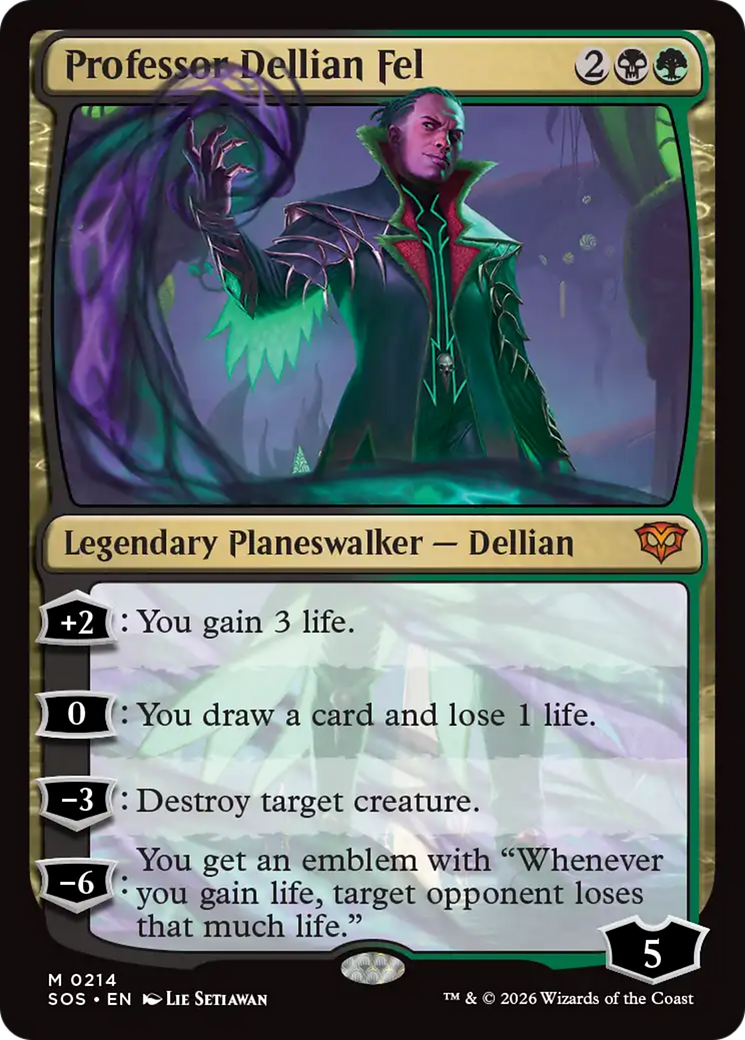 Professor Dellian Fel - Mythic Legendary Planeswalker — Dellian card from Secrets of Strixhaven