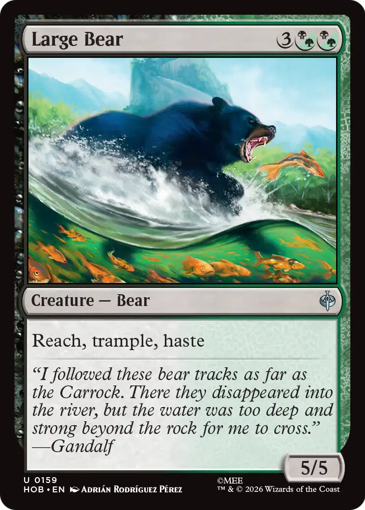 Large Bear - Uncommon Creature — Bear card from The Hobbit