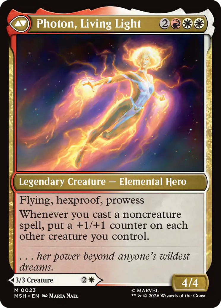 Back face of Monica Rambeau // Photon, Living Light - Legendary Creature — Elemental Hero card