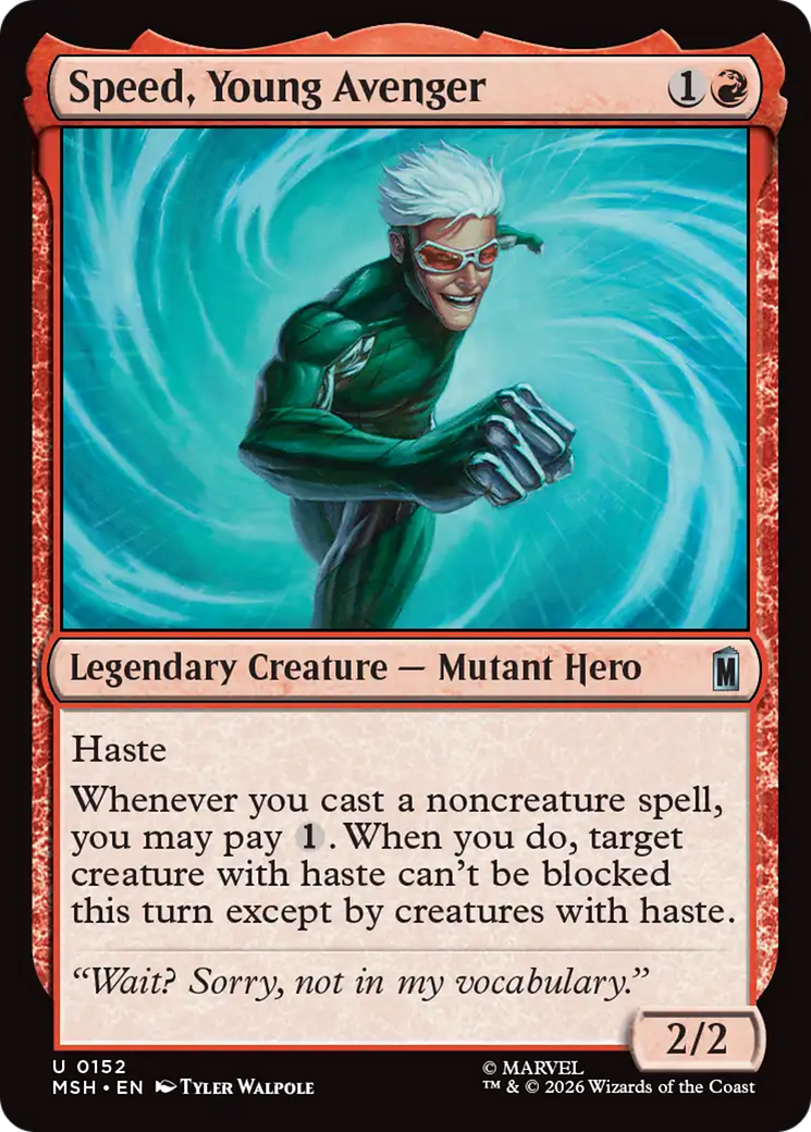 Speed, Young Avenger - Uncommon Legendary Creature — Mutant Hero card from Marvel Super Heroes