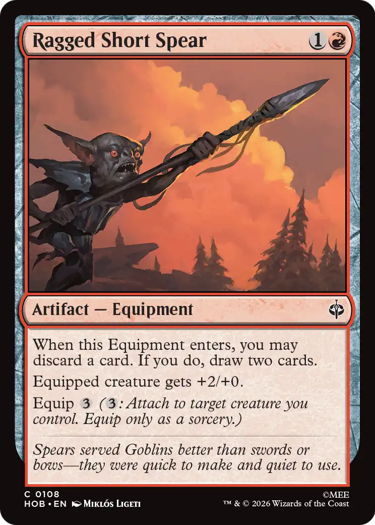 Ragged Short Spear - Common Artifact — Equipment card from The Hobbit