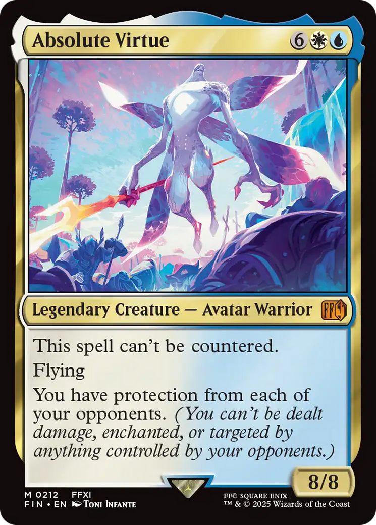 Absolute Virtue - Mythic Legendary Creature — Avatar Warrior card from Final Fantasy