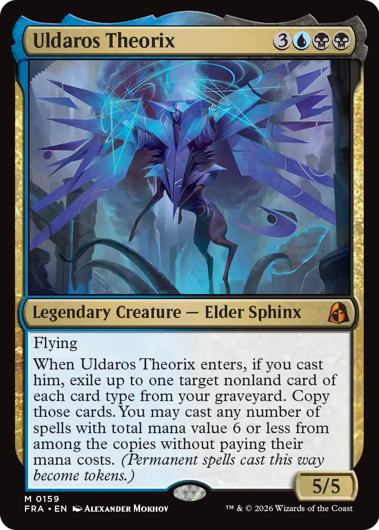 Uldaros Theorix - Mythic Legendary Creature — Elder Sphinx card from Reality Fracture