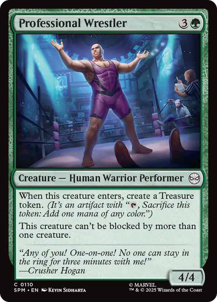 Professional Wrestler - Common Creature — Human Warrior Performer card from Marvel's Spider-Man