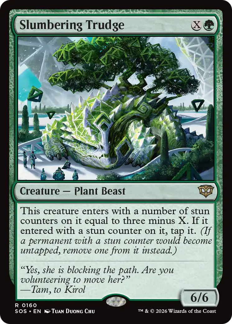 Slumbering Trudge - Rare Creature — Plant Beast card from Secrets of Strixhaven