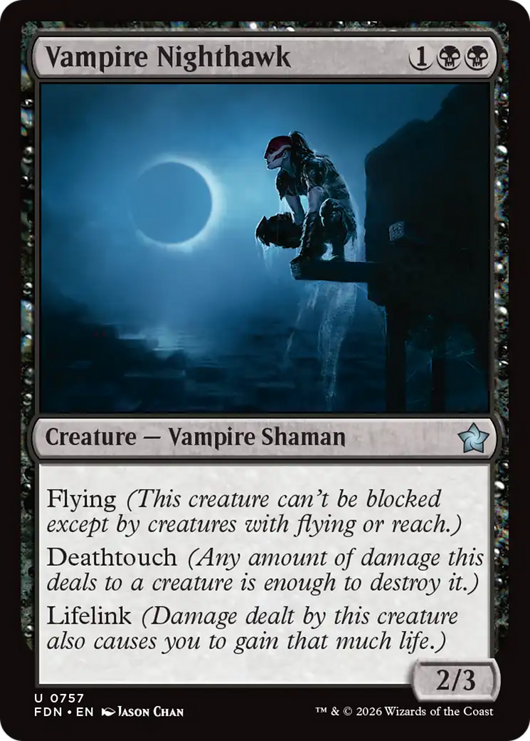 Vampire Nighthawk - Uncommon Creature — Vampire Shaman card from Foundations