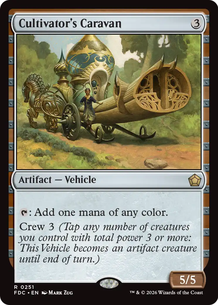 Cultivator's Caravan - Rare Artifact — Vehicle card from Foundations Commander
