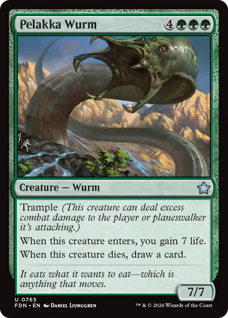 Pelakka Wurm - Uncommon Creature — Wurm card from Foundations