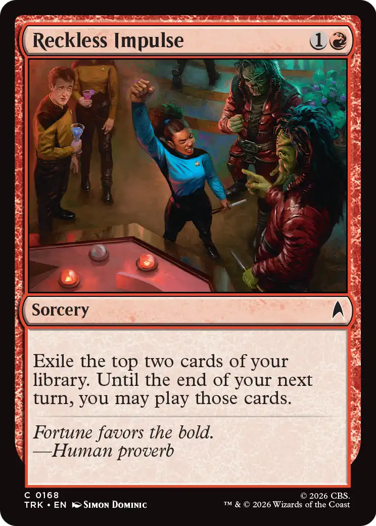 Reckless Impulse - Common Sorcery card from Star Trek
