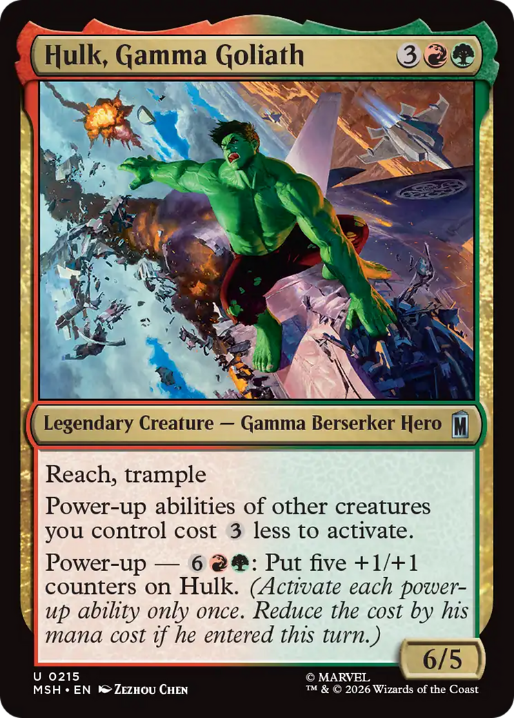 Hulk, Gamma Goliath - Uncommon Legendary Creature — Gamma Berserker Hero card from Marvel Super Heroes
