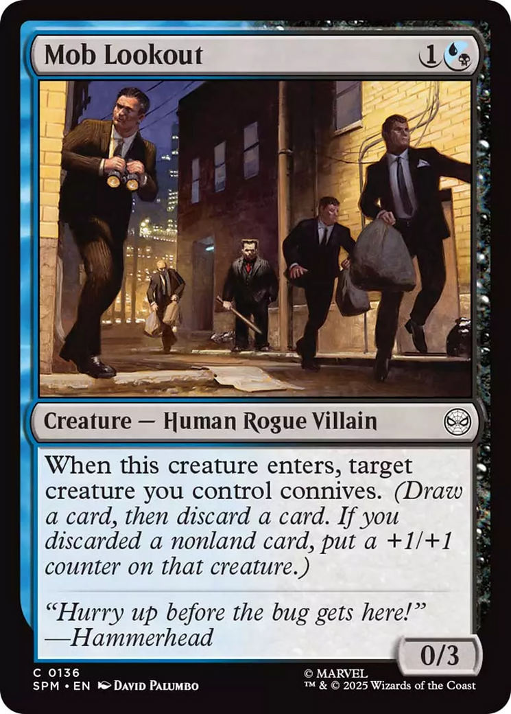 Mob Lookout - Common Creature — Human Rogue Villain card from Marvel's Spider-Man