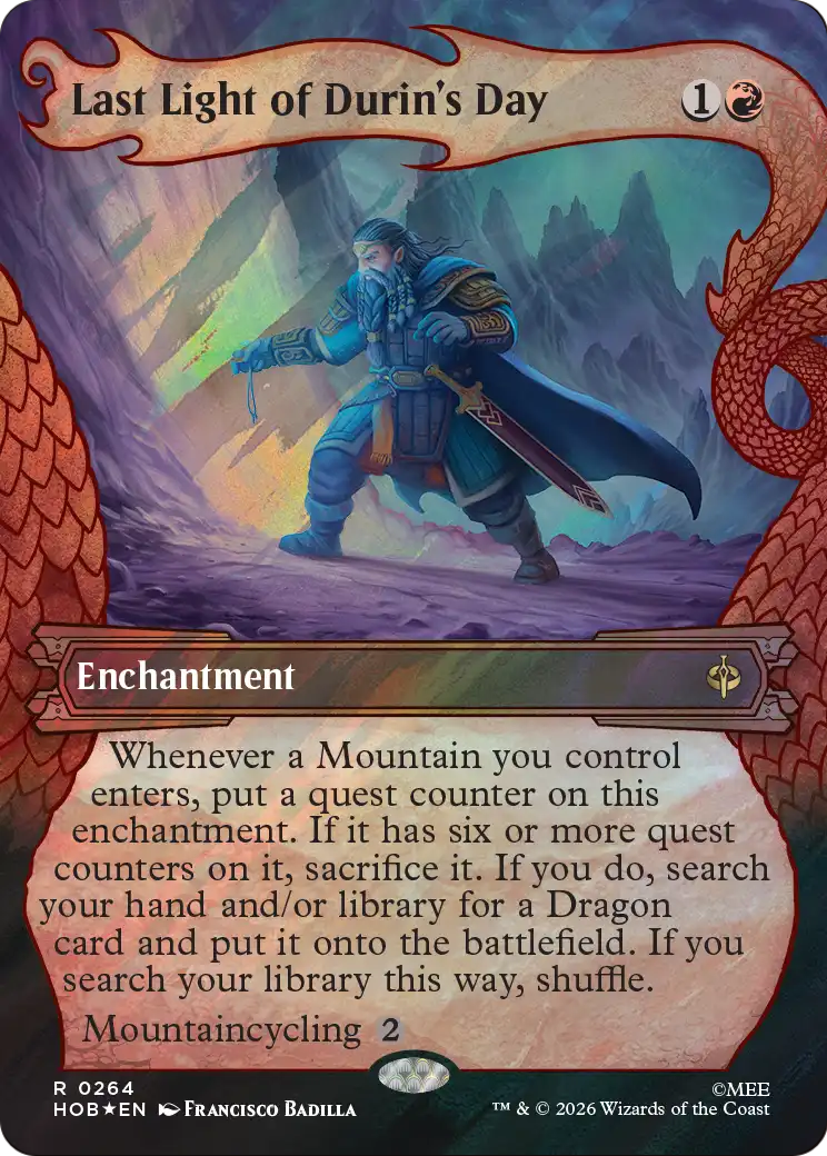 Last Light of Durin's Day - Rare Enchantment card from The Hobbit