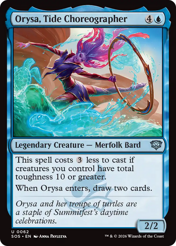 Orysa, Tide Choreographer - Uncommon Legendary Creature — Merfolk Bard card from Secrets of Strixhaven