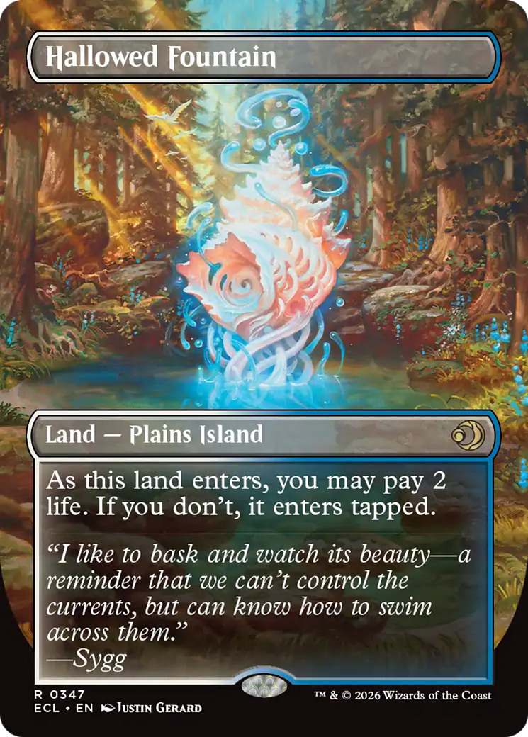 Hallowed Fountain - Rare Land — Plains Island card from Lorwyn Eclipsed