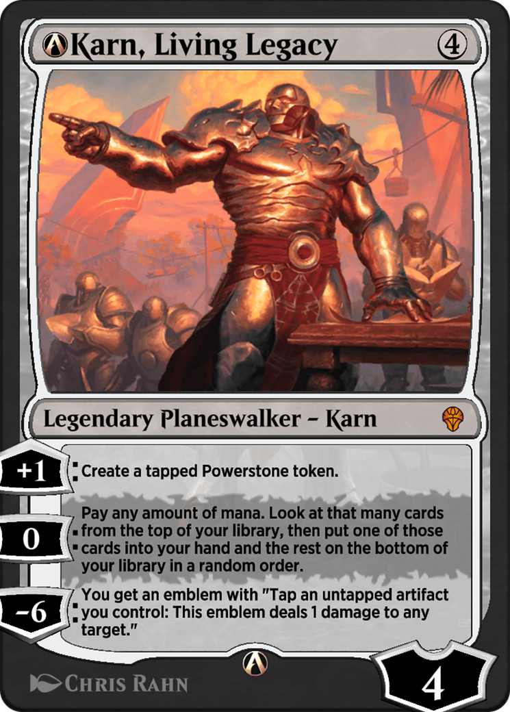 A-Karn, Living Legacy - Mythic Legendary Planeswalker — Karn card from Dominaria United