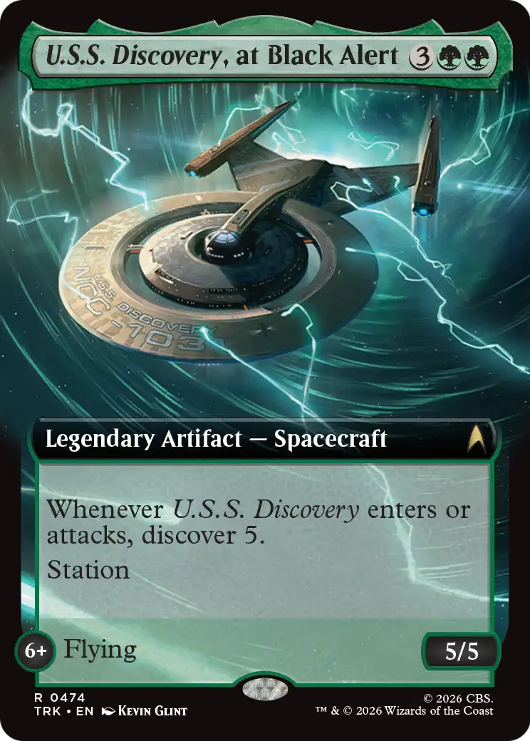 U.S.S. Discovery, at Black Alert - Rare Legendary Artifact — Spacecraft card from Star Trek