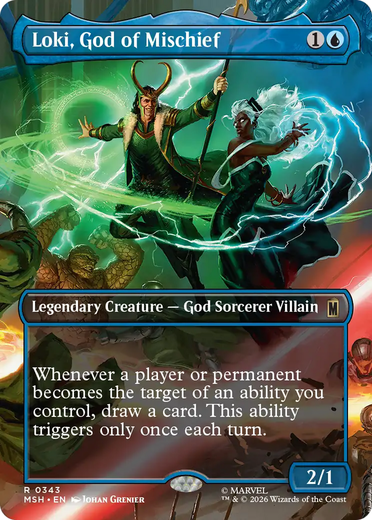 Loki, God of Mischief - Rare Legendary Creature — God Sorcerer Villain card from Marvel Super Heroes