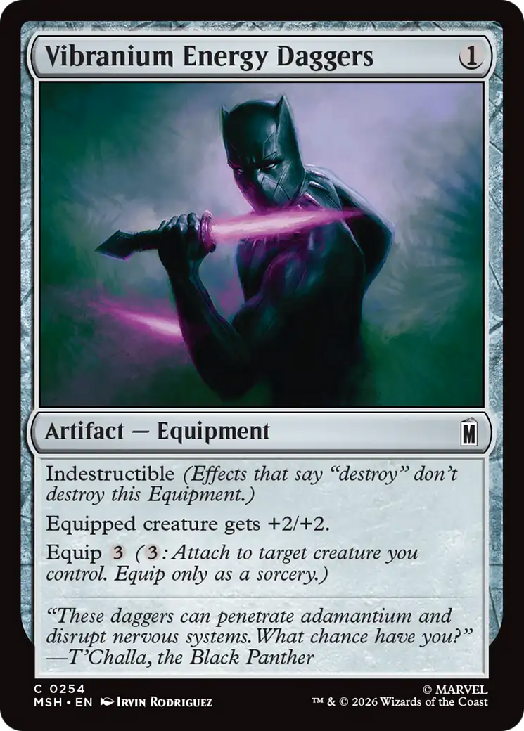 Vibranium Energy Daggers - Common Artifact — Equipment card from Marvel Super Heroes
