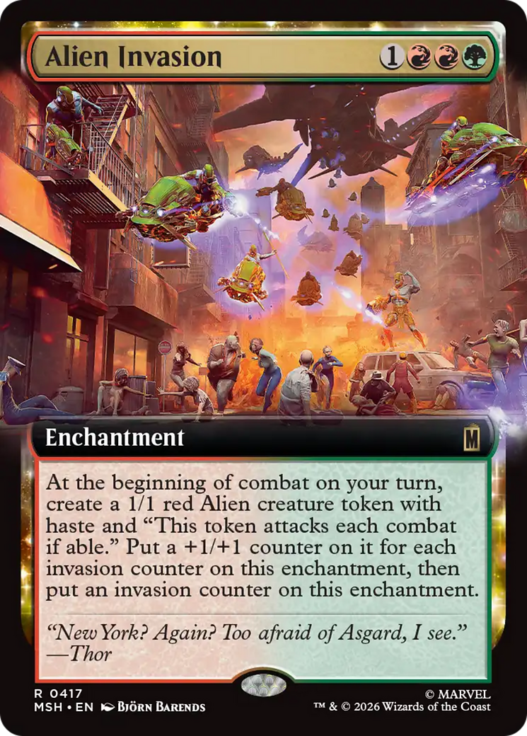 Alien Invasion - Rare Enchantment card from Marvel Super Heroes