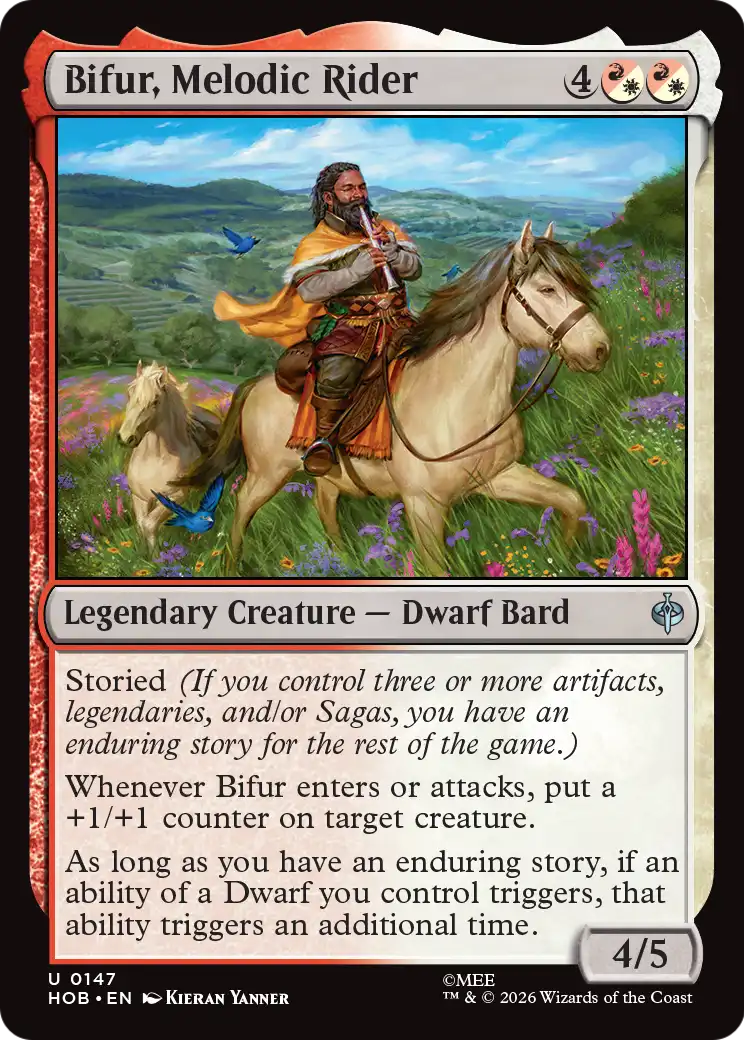 Bifur, Melodic Rider - Uncommon Legendary Creature — Dwarf Bard card from The Hobbit