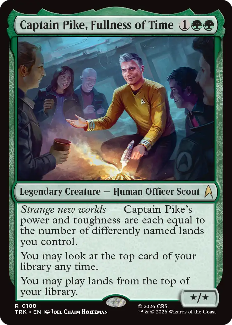 Captain Pike, Fullness of Time - Rare Legendary Creature — Human Officer Scout card from Star Trek