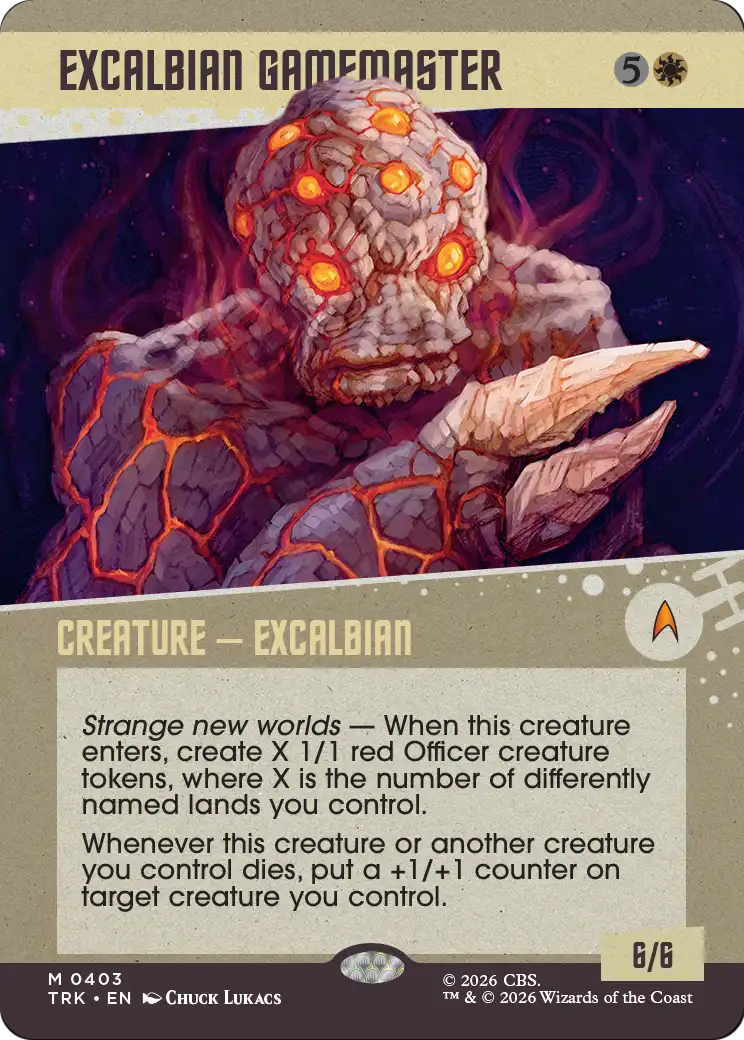 Excalbian Gamemaster - Mythic Creature — Excalbian card from Star Trek