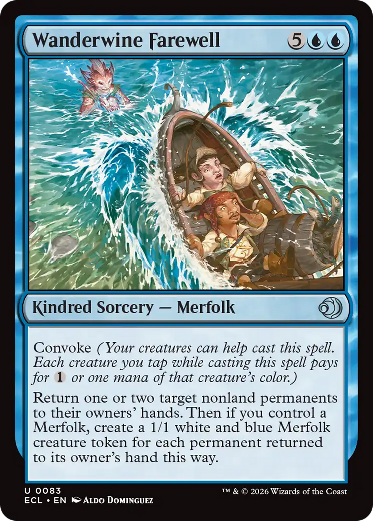 Wanderwine Farewell - Uncommon Kindred Sorcery — Merfolk card from Lorwyn Eclipsed