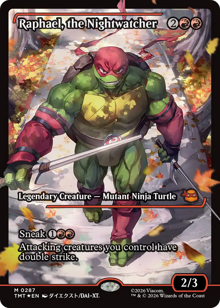 Raphael, the Nightwatcher - Mythic Legendary Creature — Mutant Ninja Turtle card from Teenage Mutant Ninja Turtles