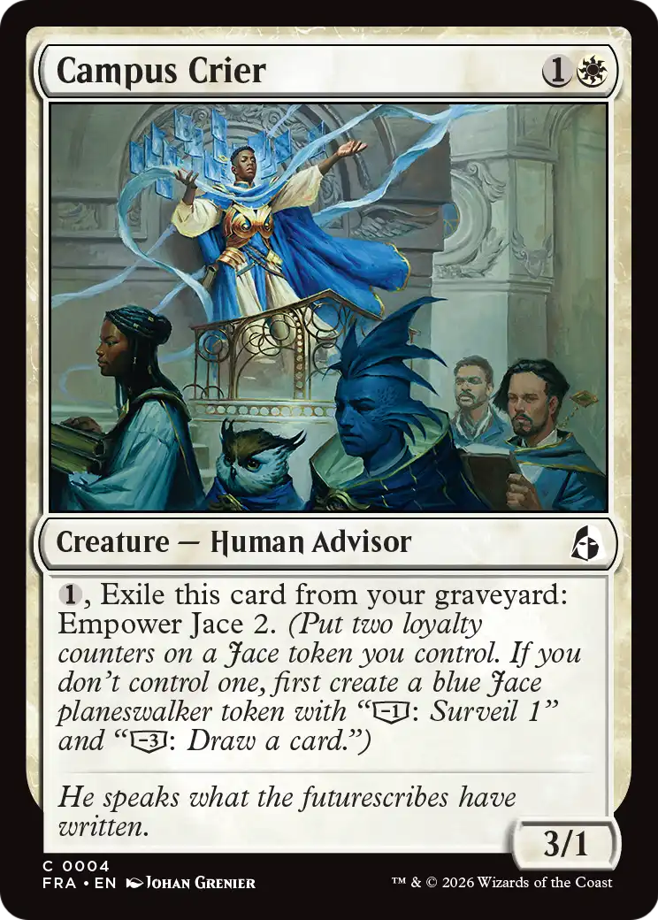 Campus Crier - Common Creature — Human Advisor card from Reality Fracture