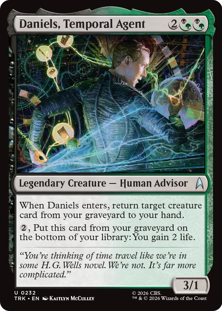 Daniels, Temporal Agent - Uncommon Legendary Creature — Human Advisor card from Star Trek