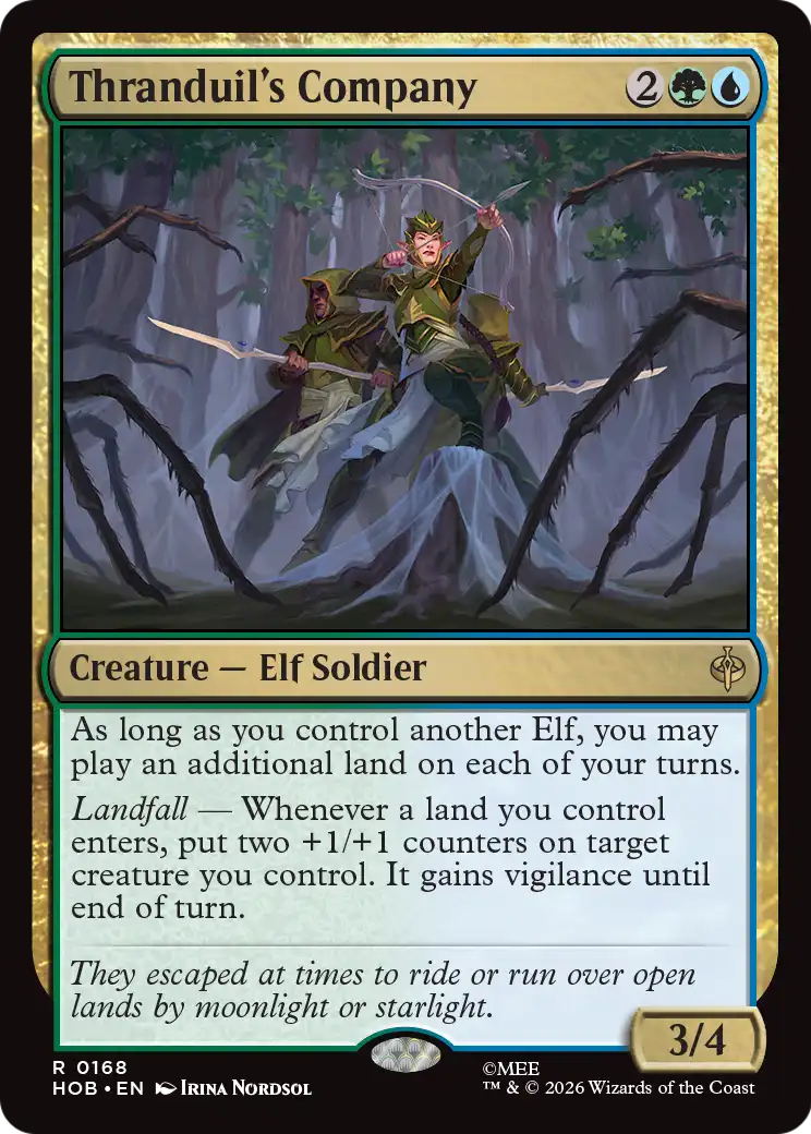 Thranduil's Company - Rare Creature — Elf Soldier card from The Hobbit