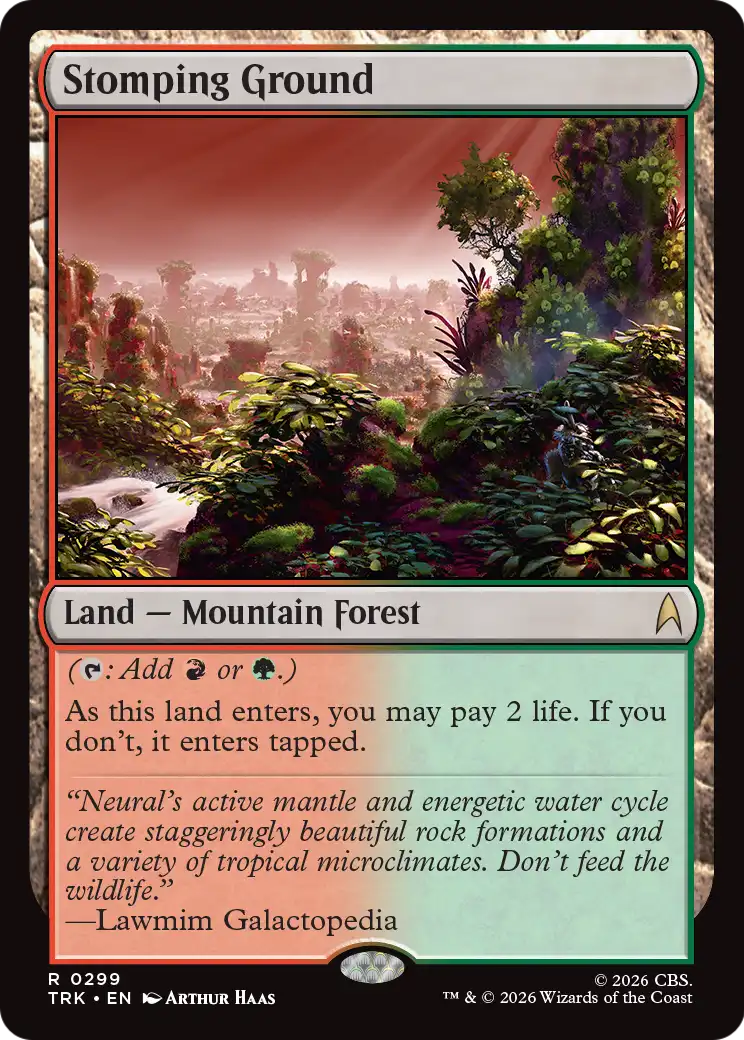 Stomping Ground - Rare Land — Mountain Forest card from Star Trek