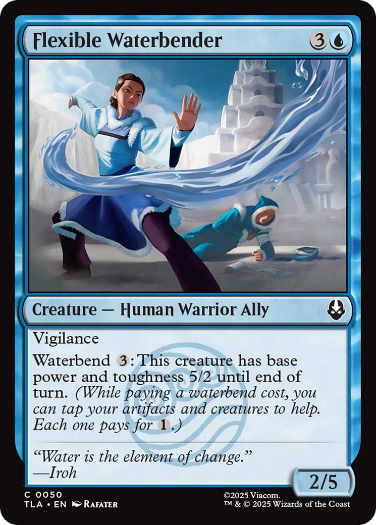 Flexible Waterbender - Common Creature — Human Warrior Ally card from Avatar: The Last Airbender