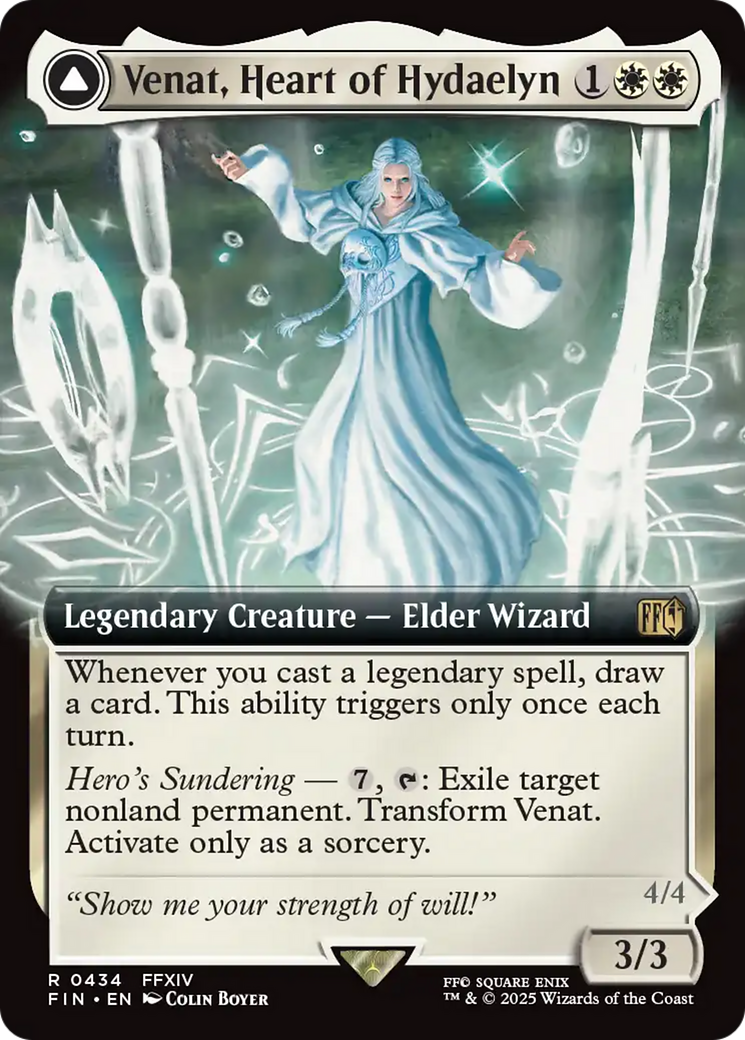 Venat, Heart of Hydaelyn // Hydaelyn, the Mothercrystal - Rare Legendary Creature — Elder Wizard card from Final Fantasy