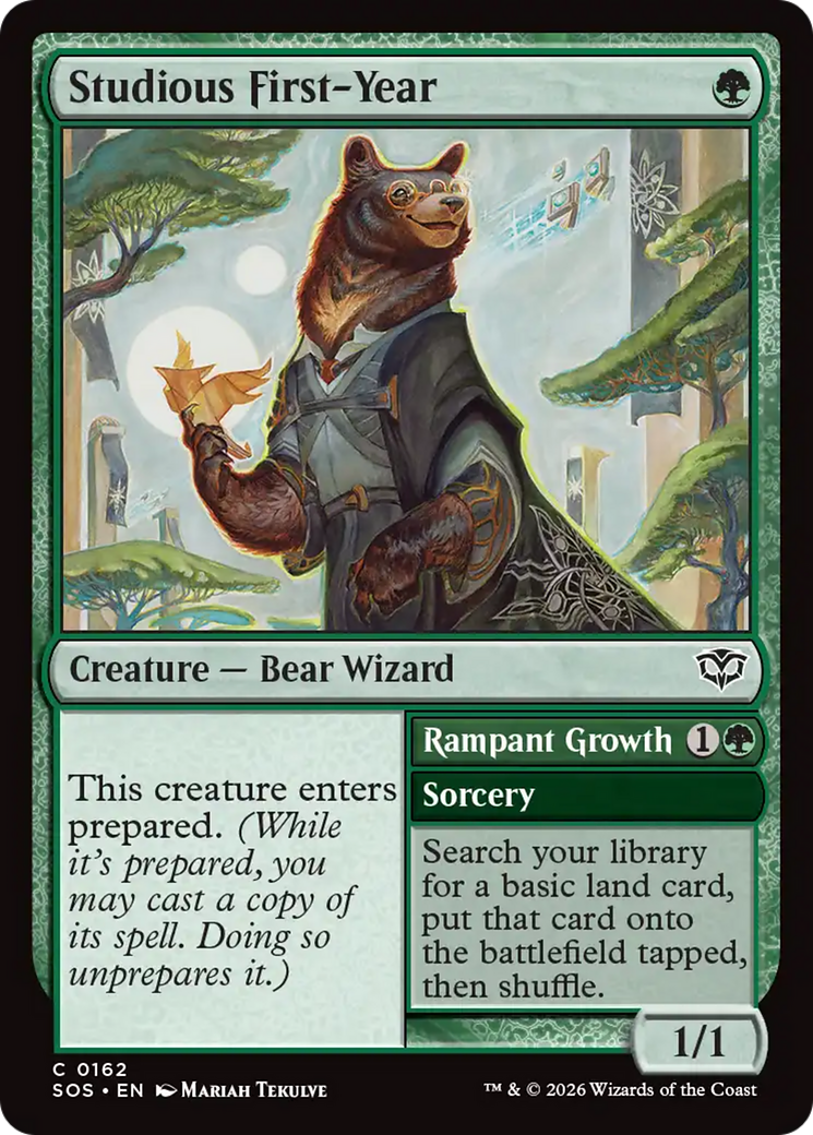 Studious First-Year // Rampant Growth - Common Sorcery card from Secrets of Strixhaven