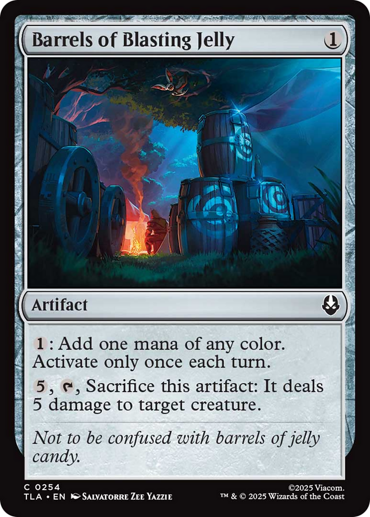Barrels of Blasting Jelly - Common Artifact card from Avatar: The Last Airbender
