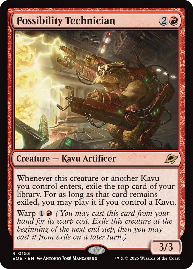 Possibility Technician - Rare Creature — Kavu Artificer card from Edge of Eternities