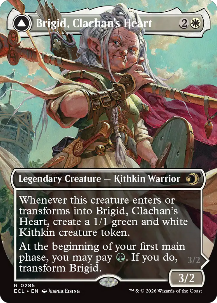 Brigid, Clachan's Heart // Brigid, Doun's Mind - Rare Legendary Creature — Kithkin Warrior card from Lorwyn Eclipsed