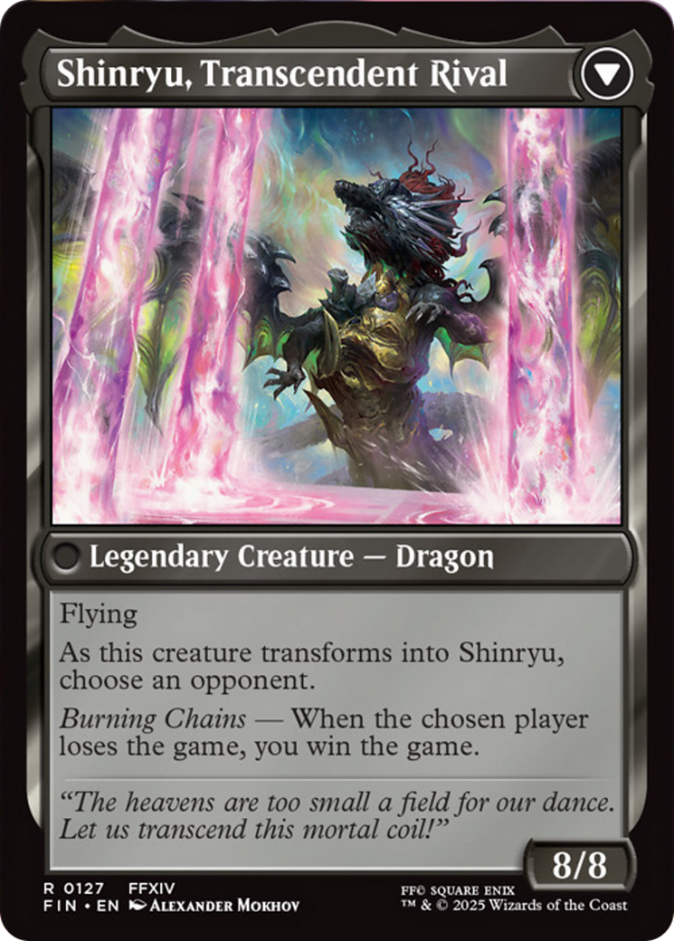 Back face of Zenos yae Galvus // Shinryu, Transcendent Rival - Legendary Creature — Dragon card