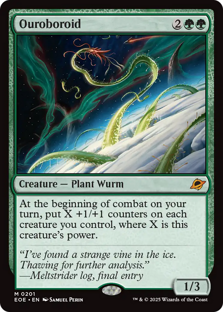 Ouroboroid - Mythic Creature — Plant Wurm card from Edge of Eternities