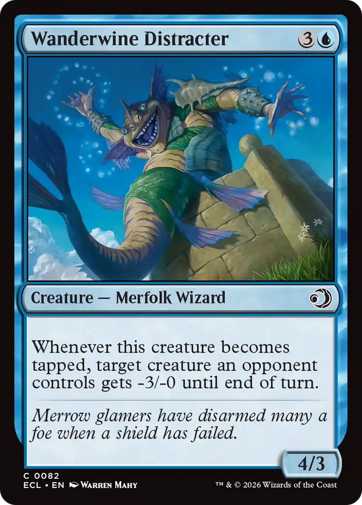 Wanderwine Distracter - Common Creature — Merfolk Wizard card from Lorwyn Eclipsed