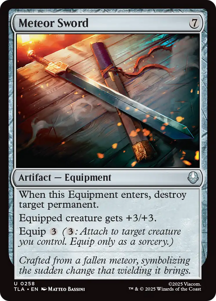 Meteor Sword - Uncommon Artifact — Equipment card from Avatar: The Last Airbender