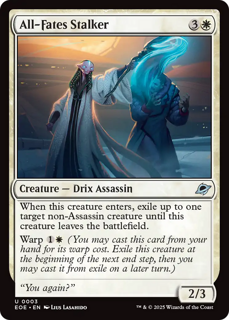 All-Fates Stalker - Uncommon Creature — Drix Assassin card from Edge of Eternities